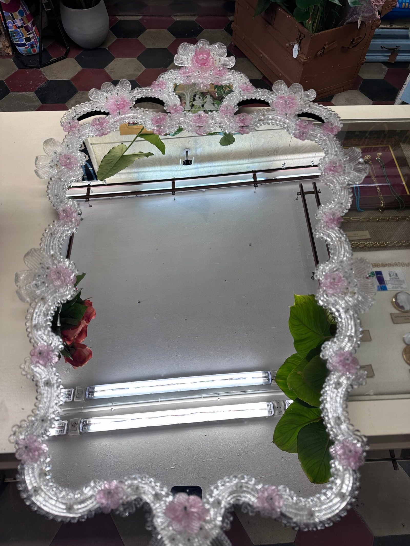 Specchio in vetro di Murano realizzato a mano anni ‘90 - immagine 5