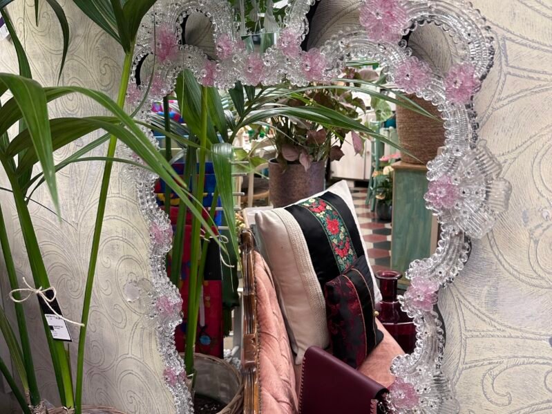 Specchio in vetro di Murano realizzato a mano anni ‘90