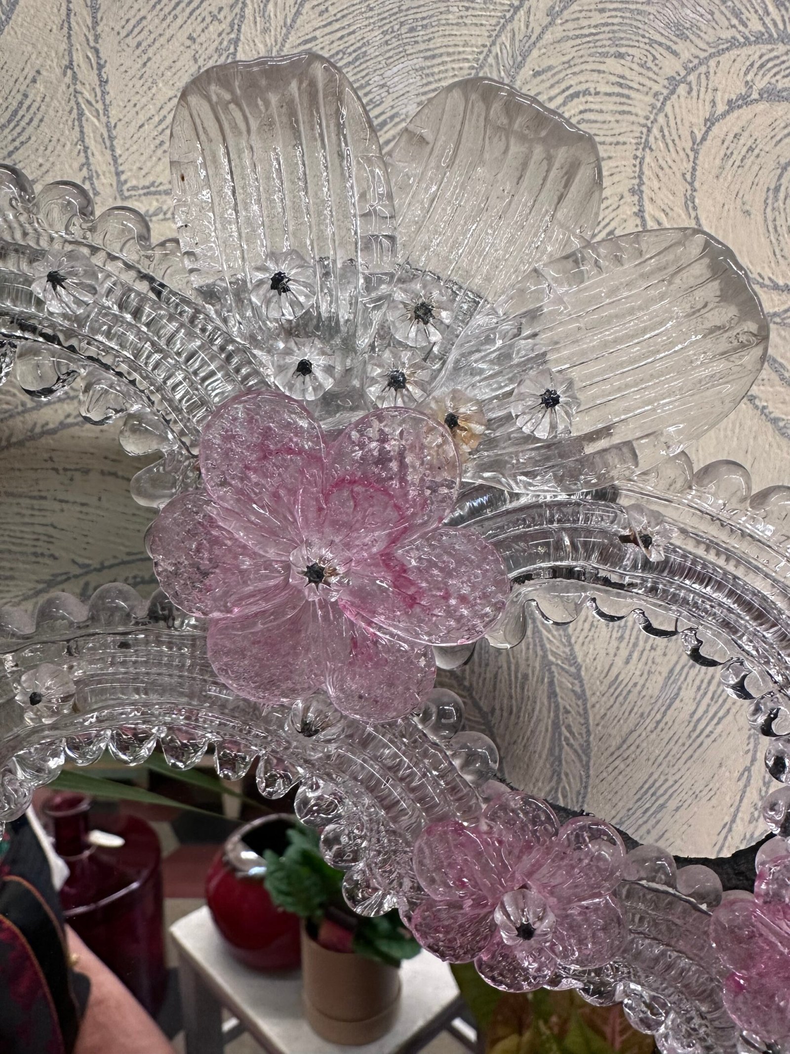 Specchio in vetro di Murano realizzato a mano anni ‘90 - immagine 6