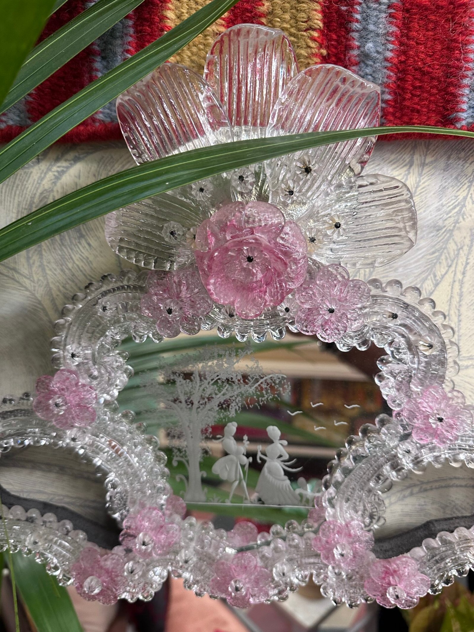 Specchio in vetro di Murano realizzato a mano anni ‘90 - immagine 2